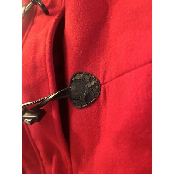 Jessica Simpson Pea Coat/Car Coat Red Juniors 16 XL Toggle Buttons Flared Ruffle - Picture 4 of 8